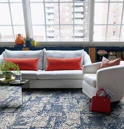 Interface Portmanteau 39 / Bouclé / 50 cm x 100 cm / Blue, Beige