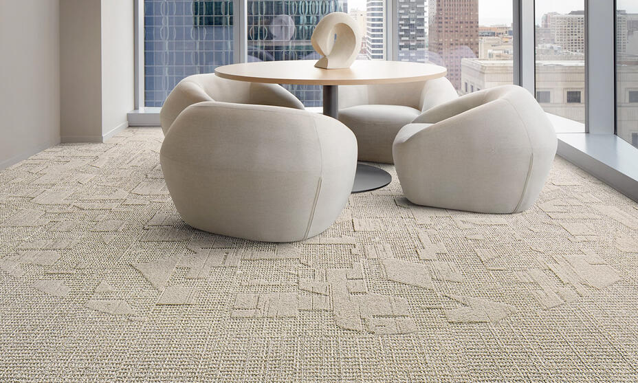 Beige carpet tiles / 