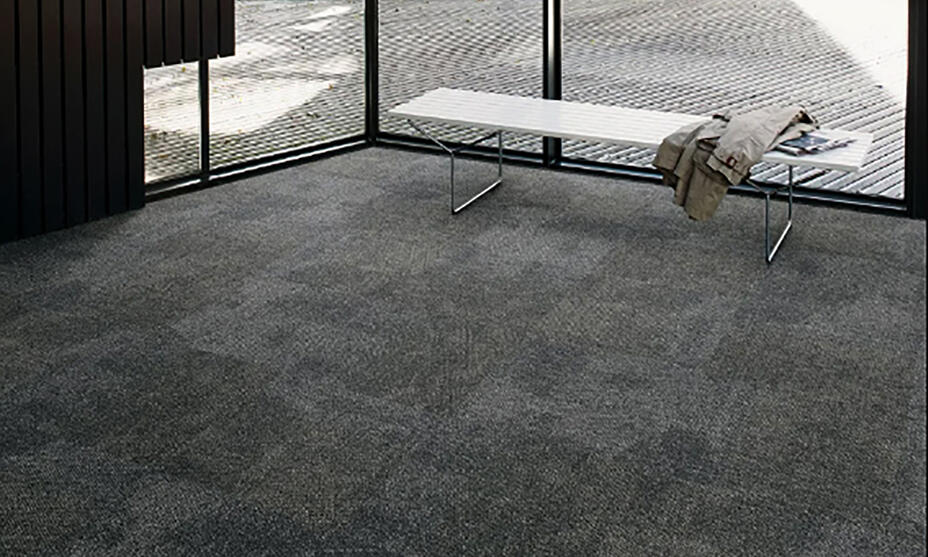 Black carpet tiles / 