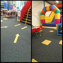 Interface Superflor Carpet Tiles in an indoor playground